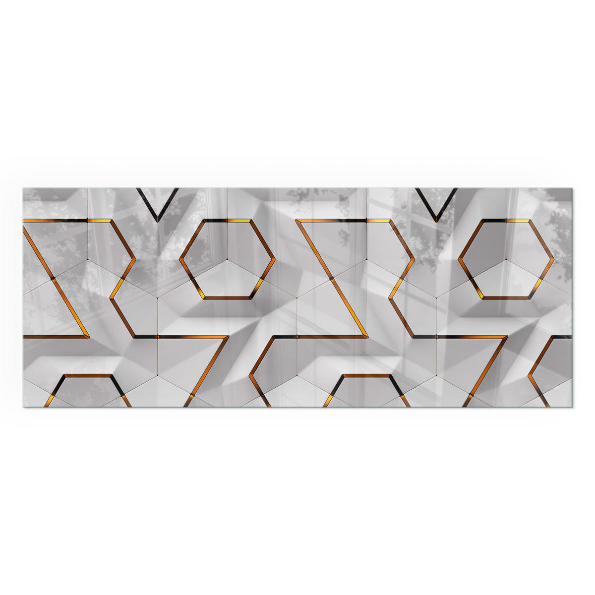 GLASPLATTE für Kamin 125x50 cm - Weiß, Glas (125/50/0.4cm) - TULUP