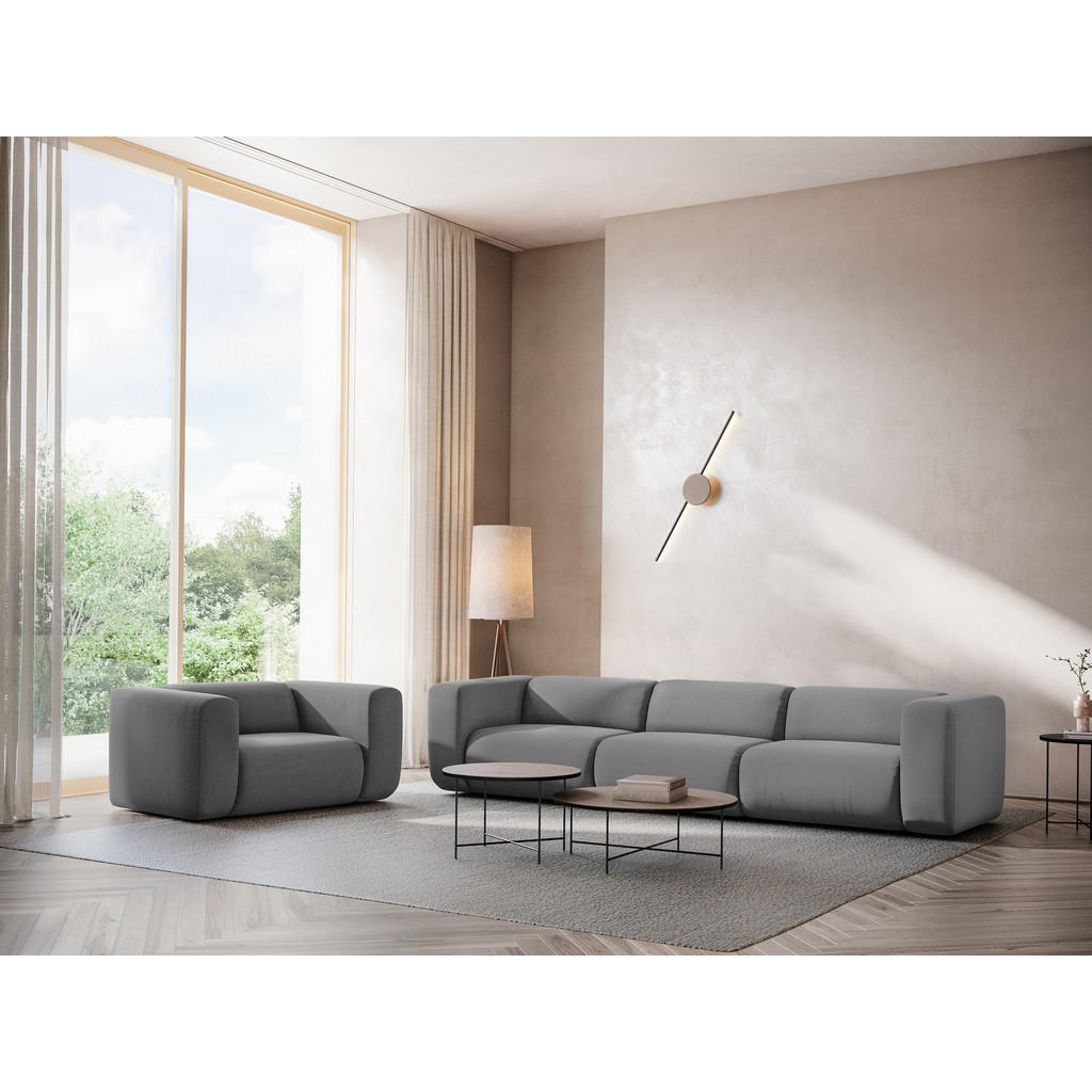 Thumbnail - Makamii Sofaelement, Dunkelgrau, Textil, 1-Sitzer, Füllung: Schaumstoff, 147x70x89 cm, Made in EU, Wohnzimmer, Sofas & C...