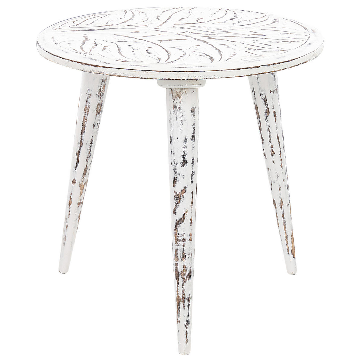 BEISTELLTISCH 2er-Set Rund Weiß Chandra - Weiß, Holz (45/45cm) - Beliani