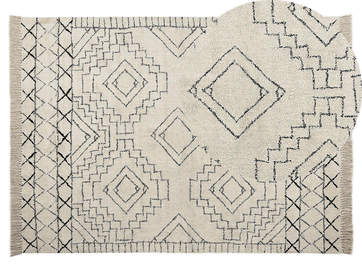 KURZFLOR-TEPPICH Zeyne 200/140 cm - Beige, Textil (140/200cm) - Beliani