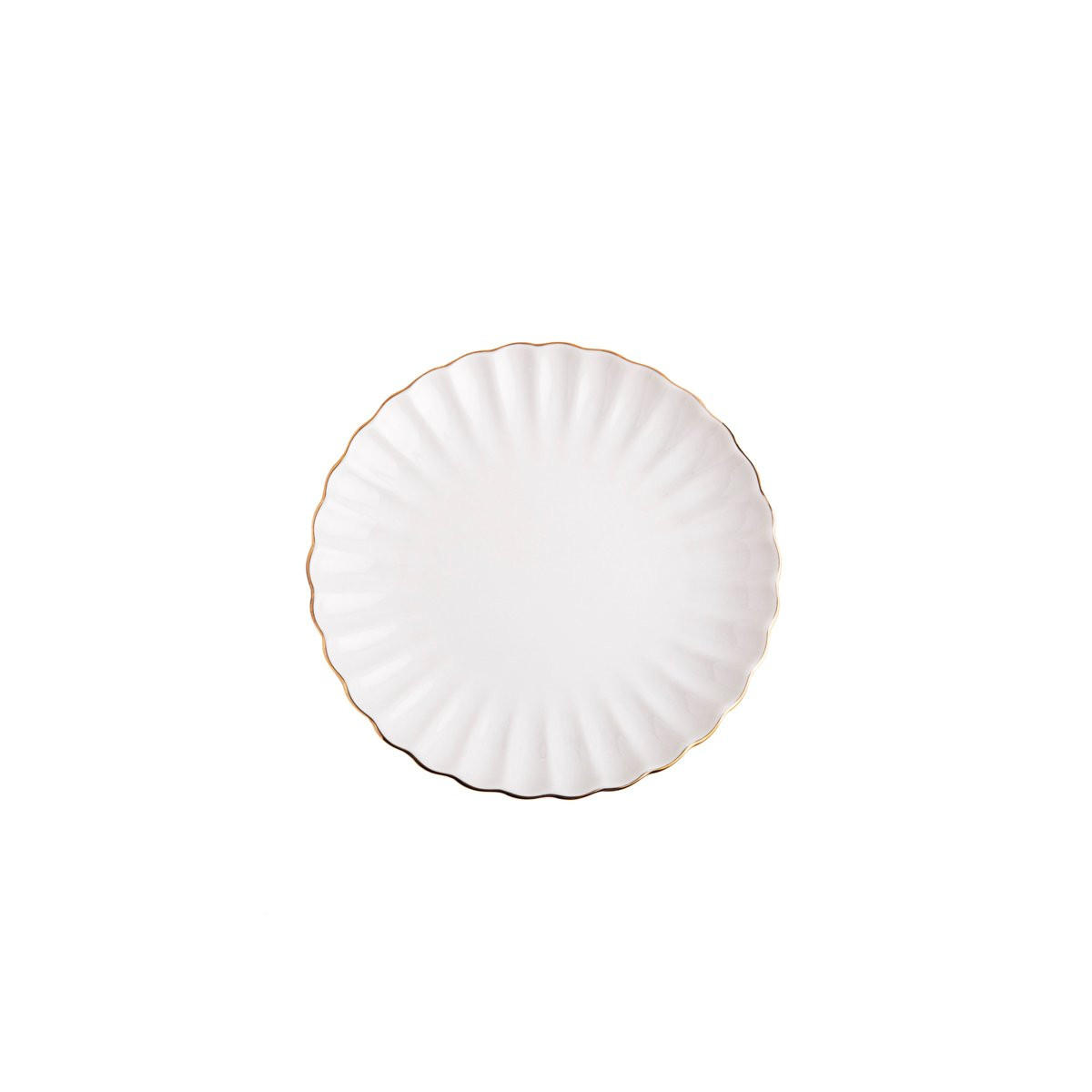DESSERTTELLER Melida mit Goldrand 20 cm 6er-Set - Weiß, Keramik (20/20/1cm) - Homla