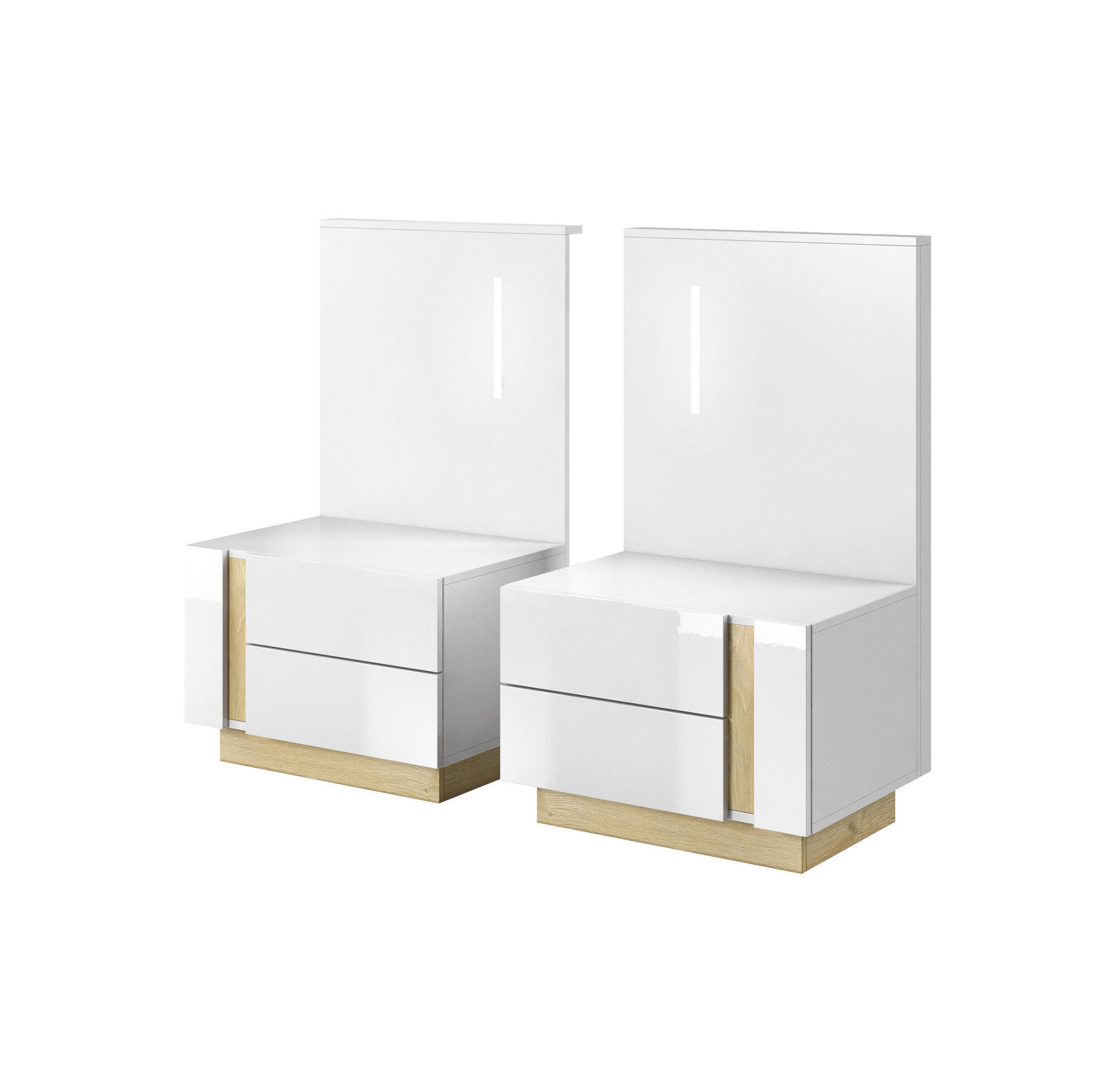 NACHTTISCH ARCADE Weiß 60x46x102 cm - Weiß, Holzwerkstoff (60/102/46cm) - FURNLUX