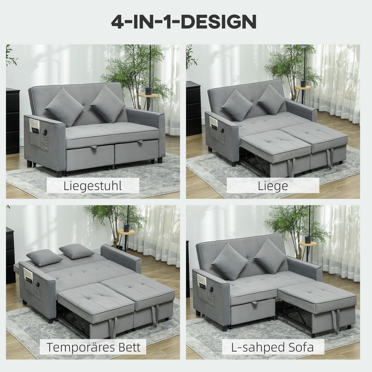 2-SITZER Sofa Grau 140.5/90.5/89.0 cm - Grau, Textil (90.5/89/140.5cm)