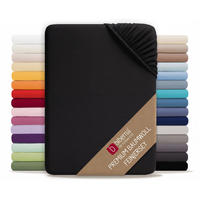 SPANNBETTTUCH Premium Jersey schwarz, 140x200 cm - 160x200 cm - Schwarz, Textil (160/200cm) - biberna