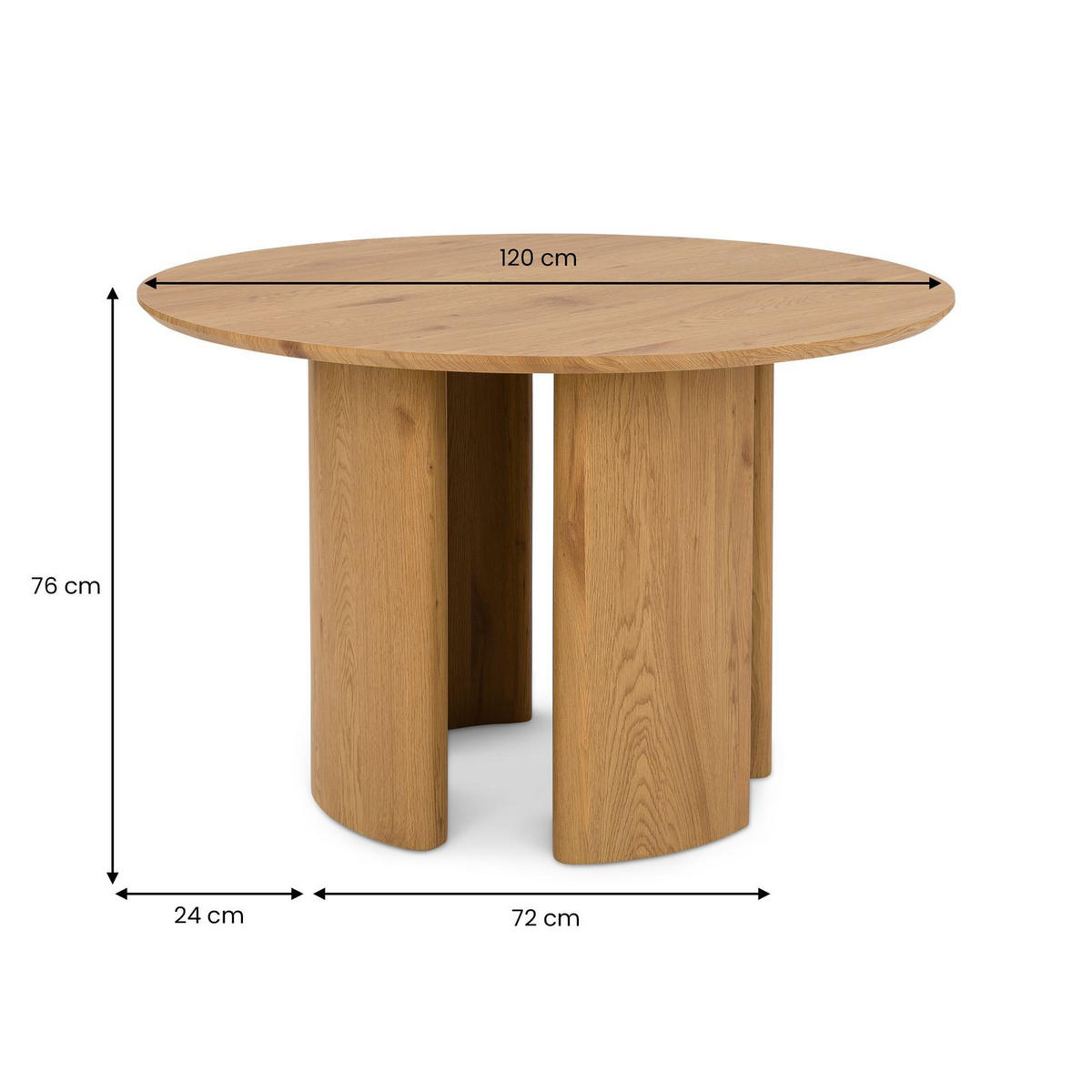 ESSTISCH ARVIKA Eiche - Eichefarben, Holzwerkstoff (120/120/76cm) - IDIMEX