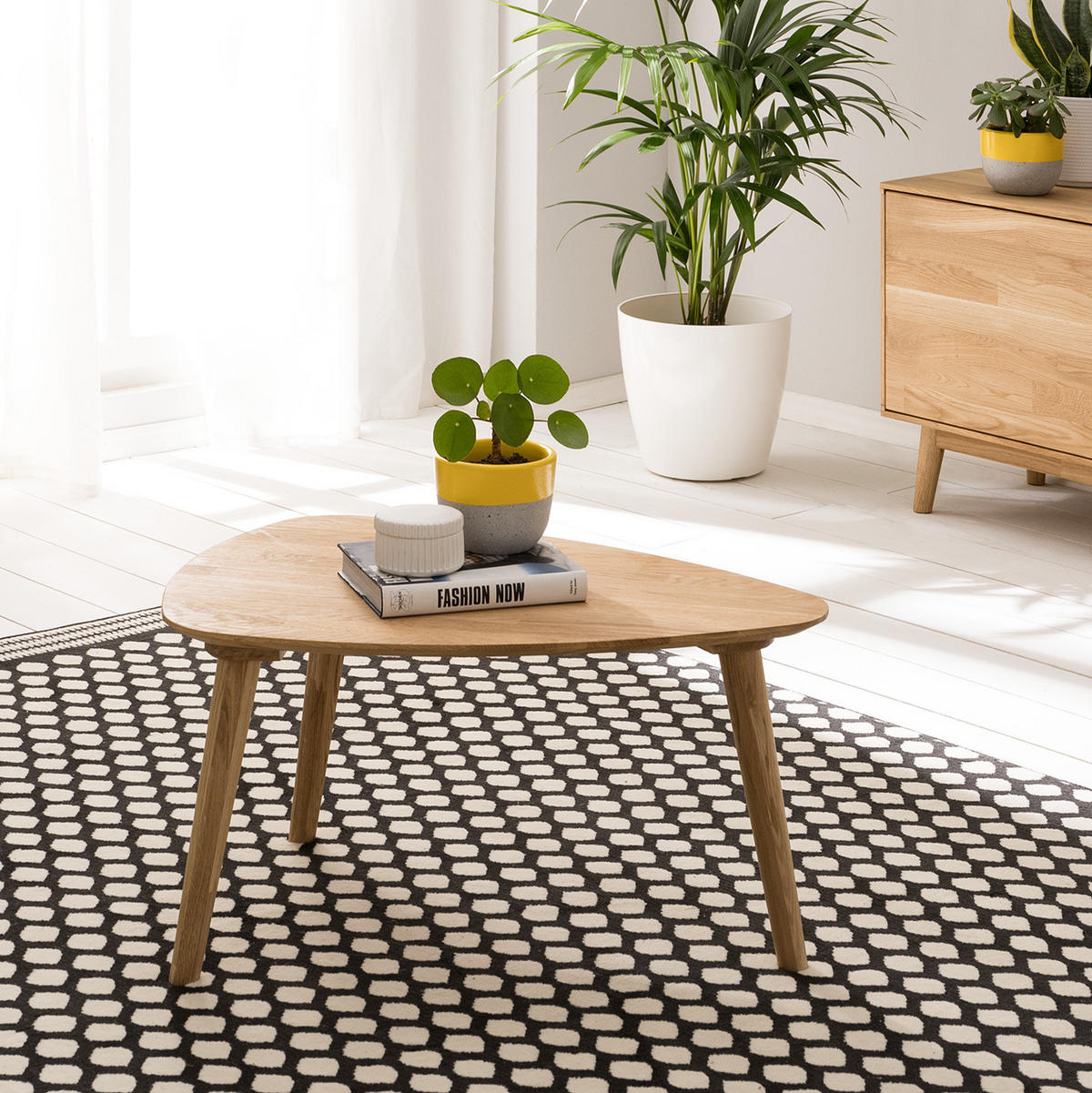 COUCHTISCH - Massivholz - Eichefarben/Braun, Eichenholz/Holz (50/70/36cm) - home24
