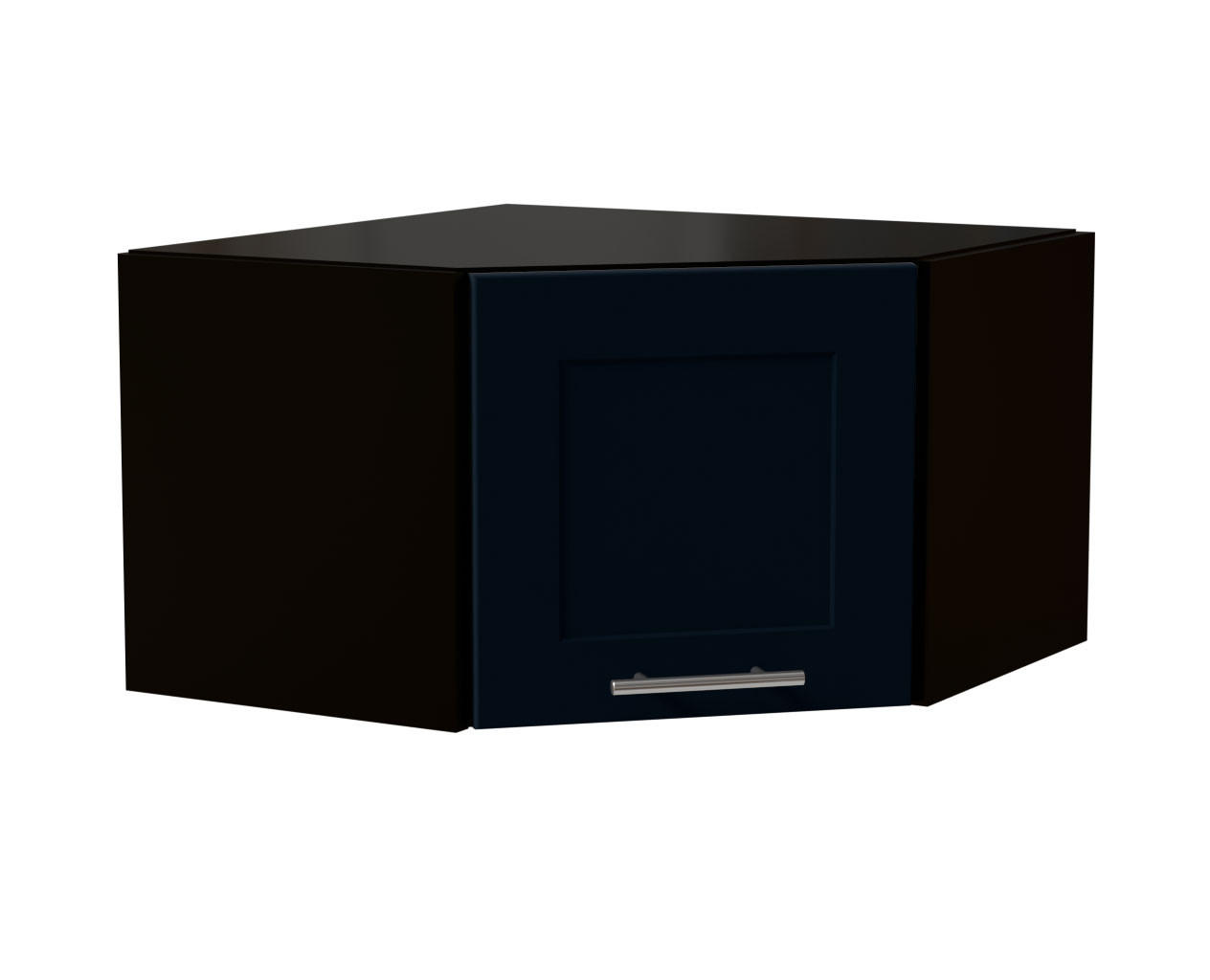 ECKHÄNGESCHRANK Oslo W10/60/36 Schwarz / Indigo Matt 60 / 60 / 36cm - Schwarz/Dunkelblau, Holz/Holzwerkstoff (60/36/60cm) - Feldmann-Wohnen
