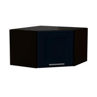 ECKHÄNGESCHRANK Oslo W10/60/36 Schwarz / Indigo Matt 60 / 60 / 36cm - Schwarz/Dunkelblau, Holz/Holzwerkstoff (60/36/60cm) - Feldmann-Wohnen