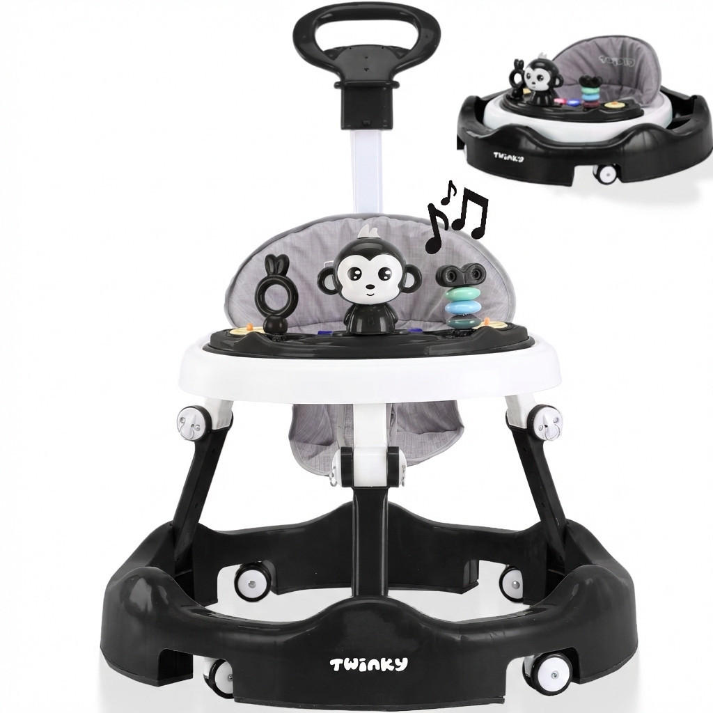 LAUFLERNWAGEN mit Spielset & Bodenmatte Schwarz - Schwarz, Kunststoff (70/70cm) - Twinky