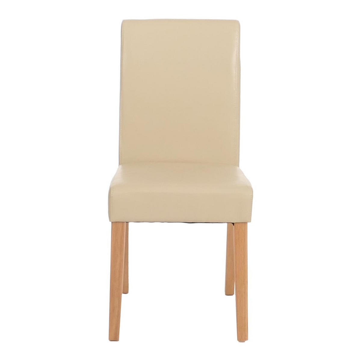 ESSZIMMERSTUHL 2er-Set klassisch und zeitlos 90x43x56cm Sitzhöhe 45cm Kunstleder helle Beine Creme - Beige, Kunststoff (43/90/56cm) - CHEFGASTRO