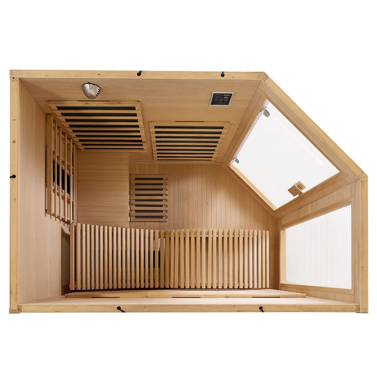 INFRAROTKABINE Kolding mit Triplex-Heizsystem & Hemlockholz - Naturfarben, Holz (130/190/190cm) - Artsauna