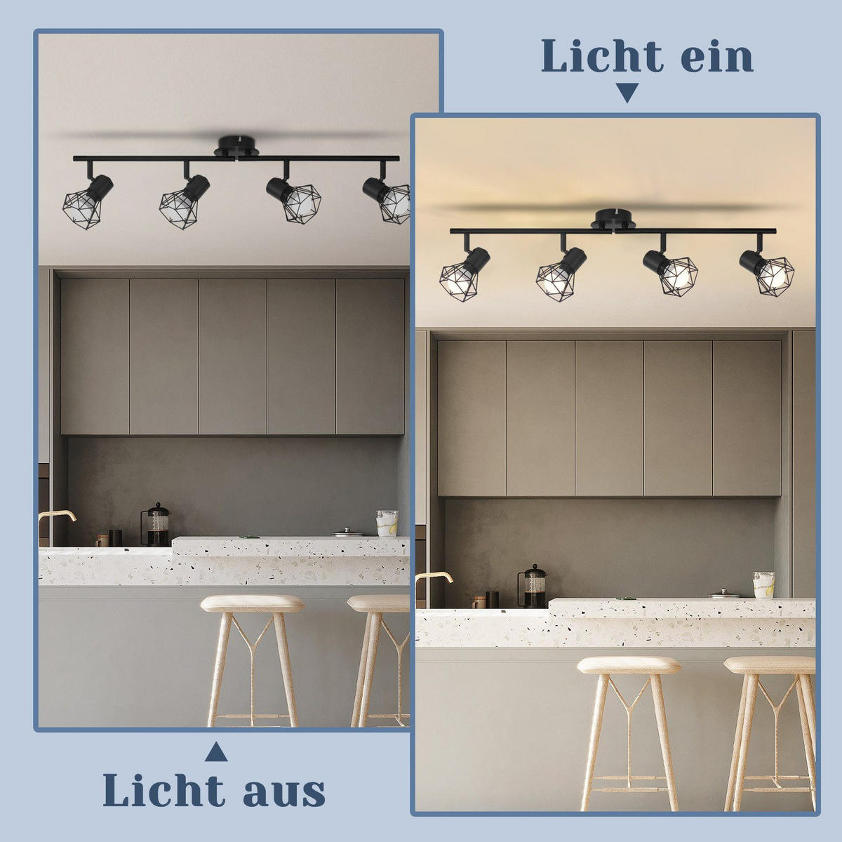 STRAHLER Chloris 4-flammig 71/10/20 cm - Schwarz, Metall (71/10/20cm) - Nettlife
