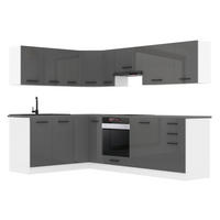 KÜCHE L-Form Janet, ohne Arbeitsplatten, Silber Hochglanz - Silberfarben, Holz (360/204/60cm) - B BELINI GROUP