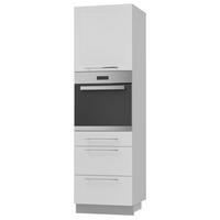BACKOFEN-HOCHSCHRANK Kvantum D14/RU/3M Weiß Matt / Grau Matt 60 / 59 / 207cm - Weiß/Grau, Holz/Holzwerkstoff (60/207/59cm) - Feldmann-Wohnen