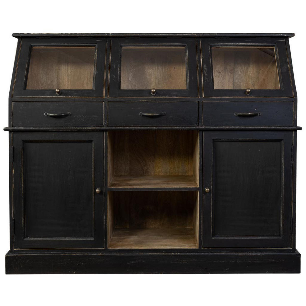 SIDEBOARD aus Holz 129x45x106 cm - Schwarz, Holz (129/106/45cm) - Wanderlust