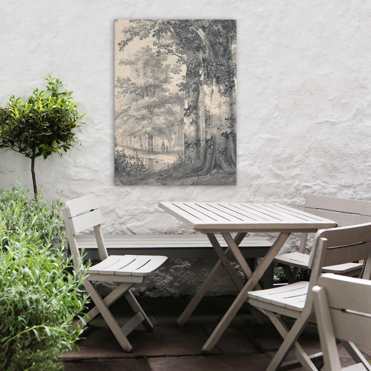 LEINWANDBILD Waldspaziergang 70x50cm - Grau, Textil (70/1cm) - Art for the Home