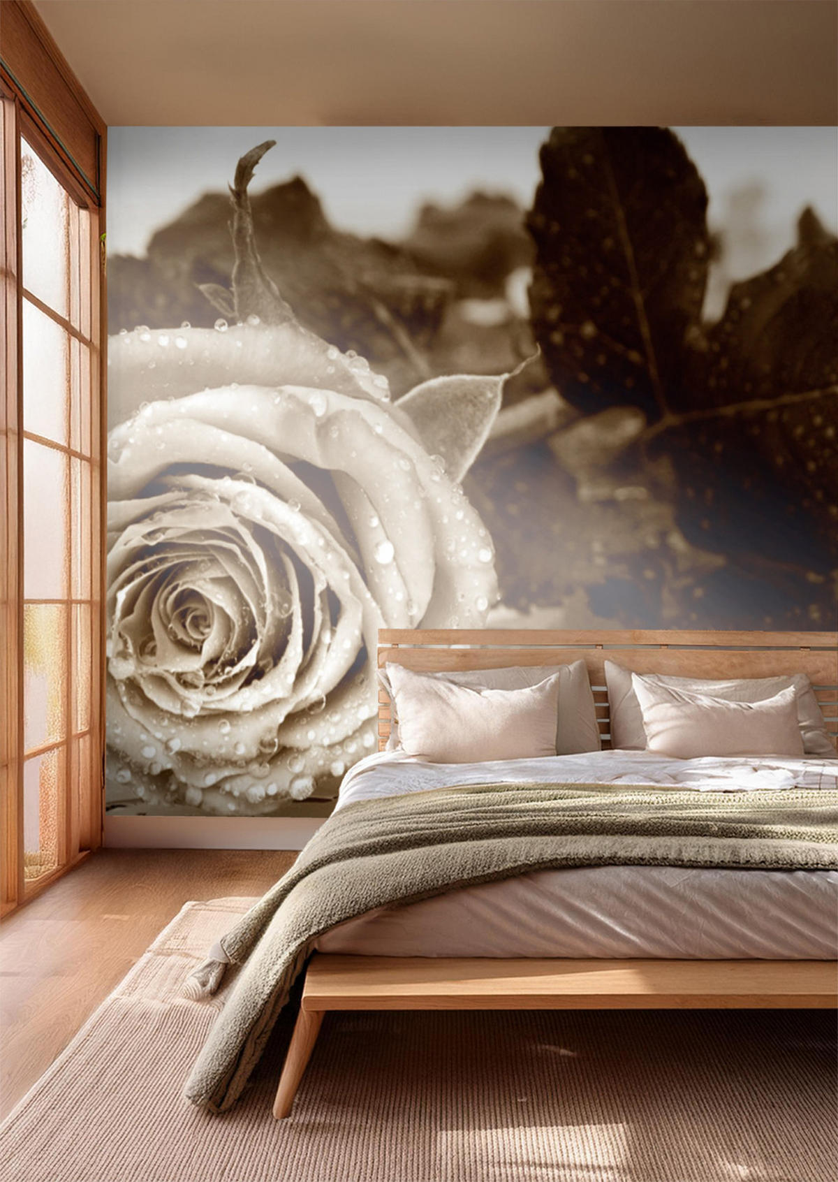 FOTOTAPETE Rose 375 x 270 cm - Beige, Papier (375/270cm) - Sanders & Sanders