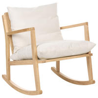 HOUPACÍ KŘESLO Dřevo Světle hnědé/Světle béžové Kjevik - hnědá/béžová, textil (65/75/75cm) - Beliani
