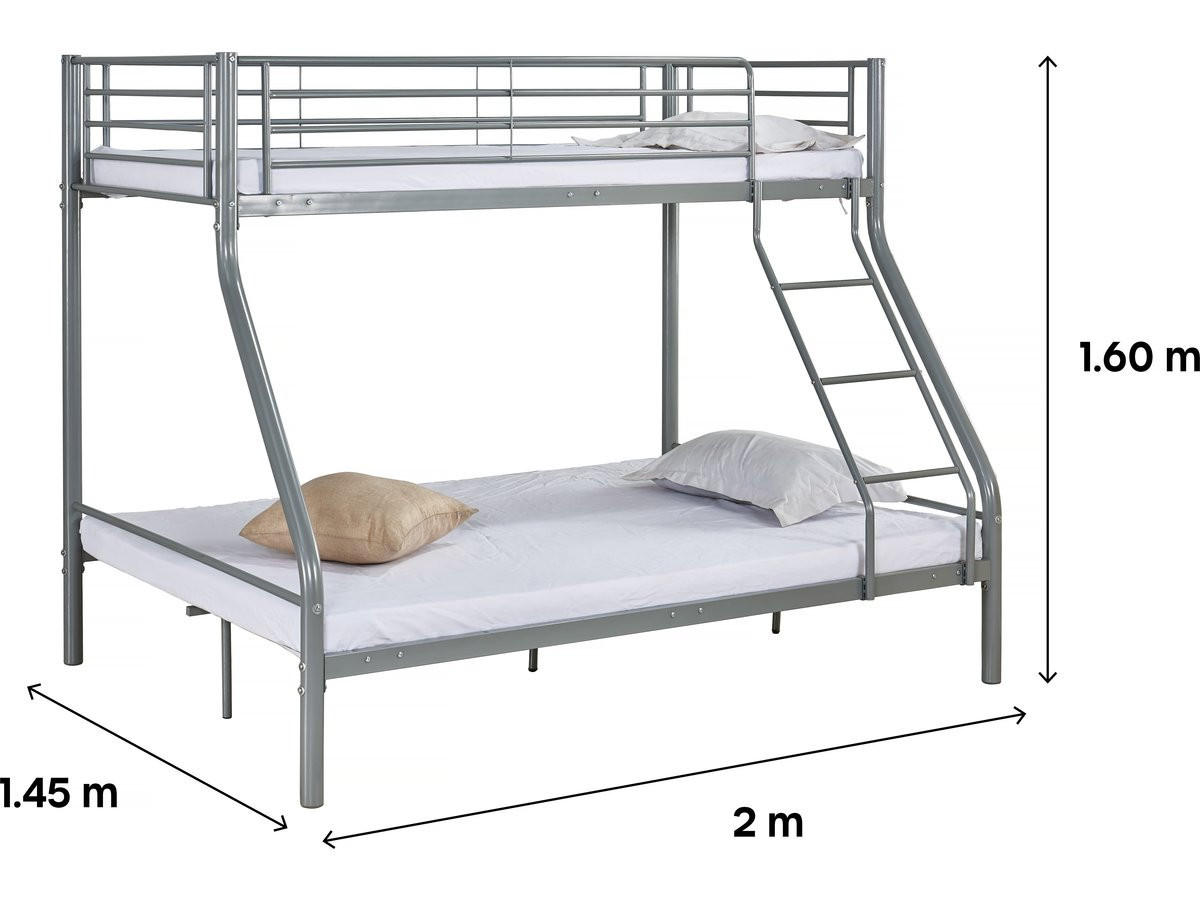 ETAGENBETT leo Grau - Grau, Metall (190/140cm) - Habitat Garten