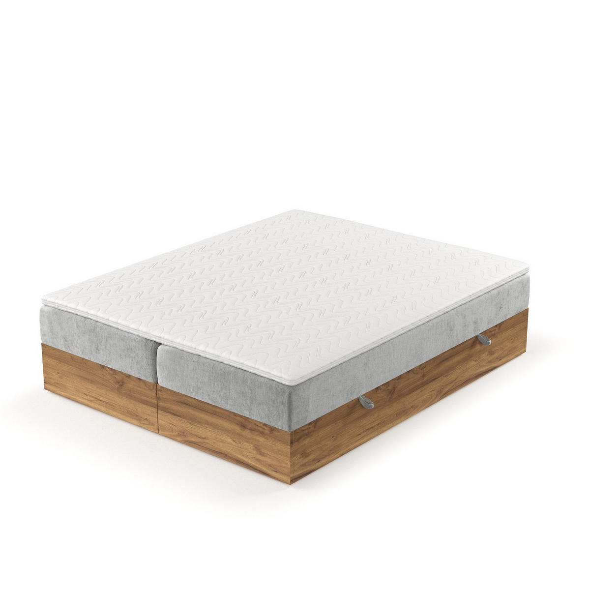 BOXBETT Faro Hellgrau 140/200 cm - Hellgrau/Schwarz, Holz/Holzwerkstoff (140/200cm) - Maison de Reve