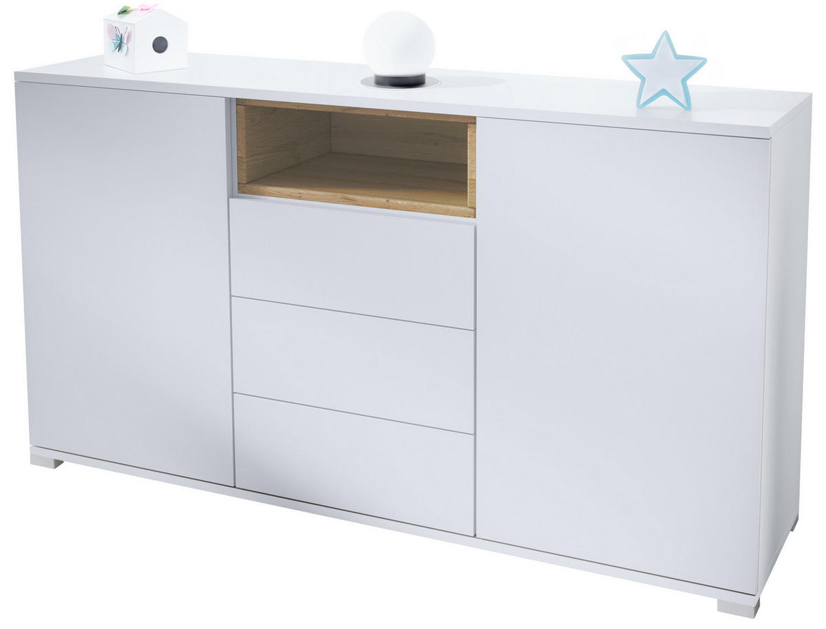 SIDEBOARD Skadu Eiche Natur - Eichefarben, Holzwerkstoff (138.5/75.5/35cm) - Vladon
