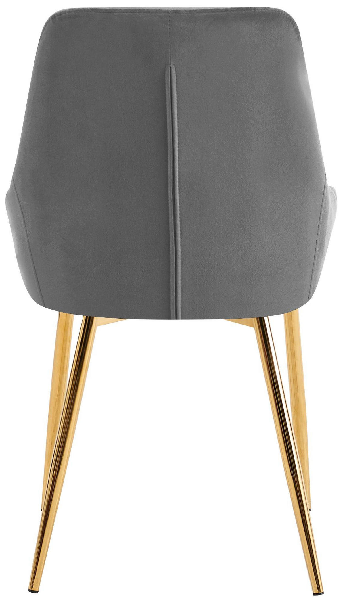 ESSZIMMERSTUHL 2er Set Punar Samt Dunkelgrau Gold Wohnzimmerstuhl - Dunkelgrau, Textil (50/86/53cm) - DELUKE