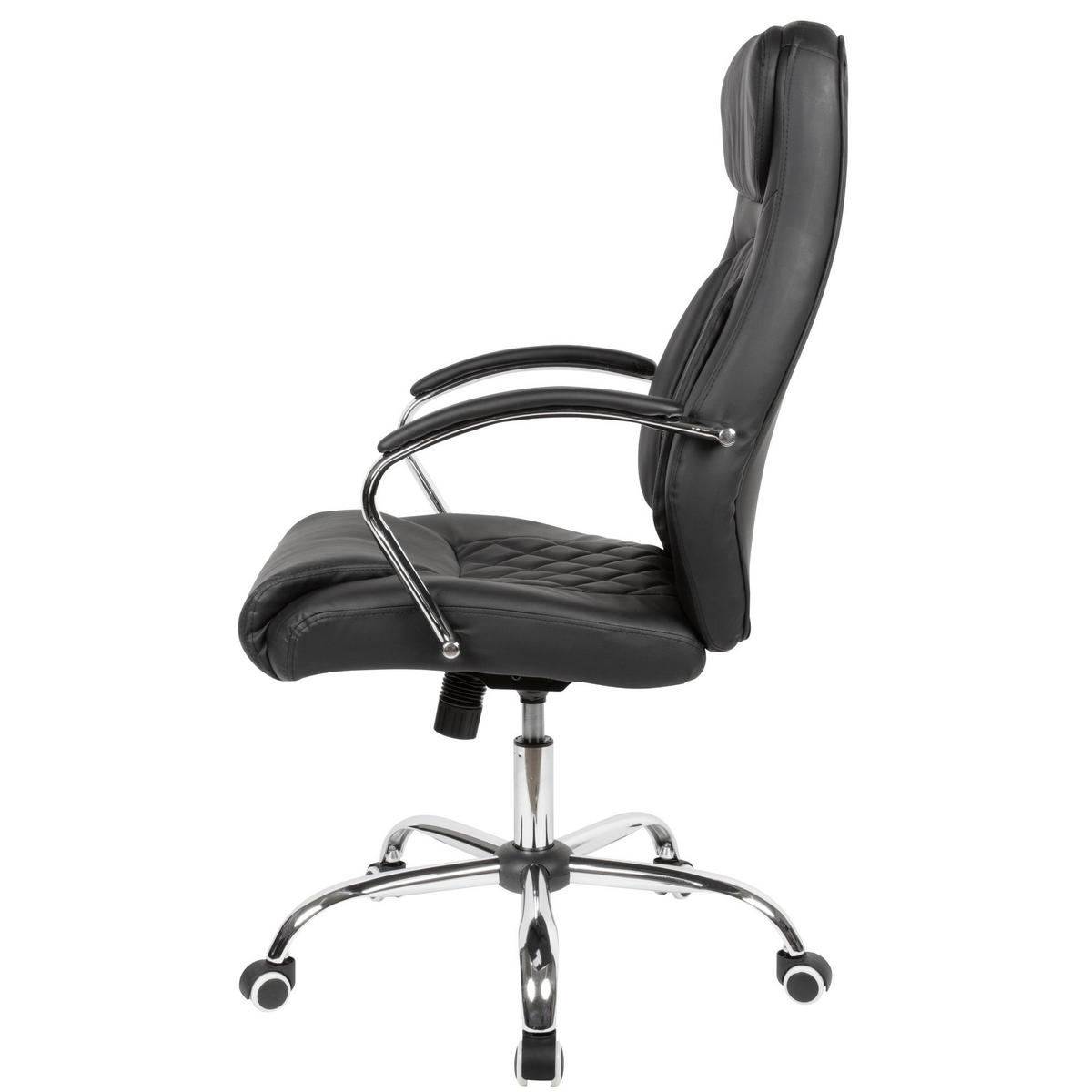 BÜROSTUHL ergonomisch gepolstert mit Wippmechanik & großem Fußkreuz, modernes Design - Silberfarben/Schwarz, Kunststoff/Textil (70/123/70cm) - KADIMA DESIGN