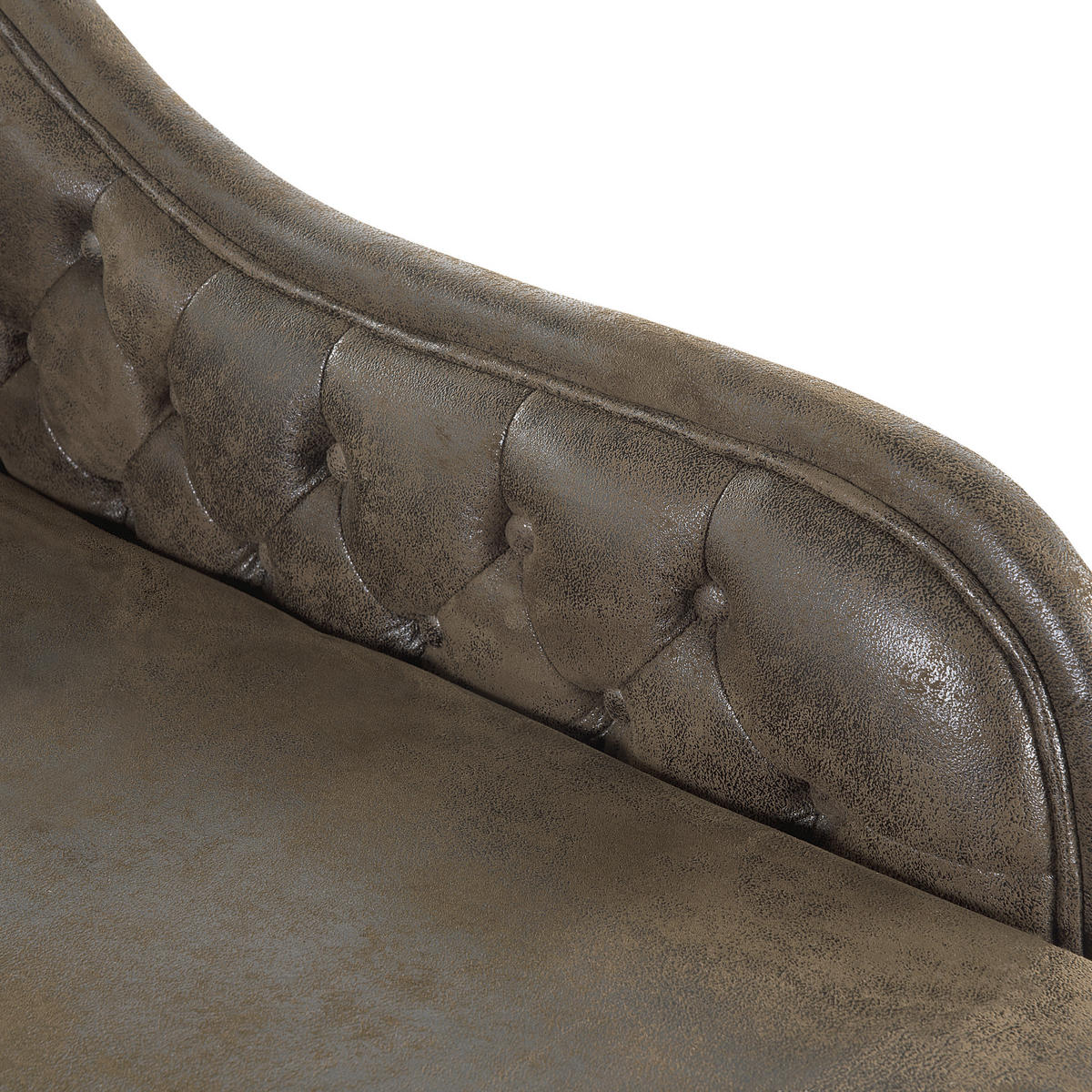 ČALOUNĚNÉ LEHÁTKO CHAISE LONGUE Umělá semiš hnědé levostranné Nimes - tmavě hnědá/černá, plast (169/79/65cm) - Beliani