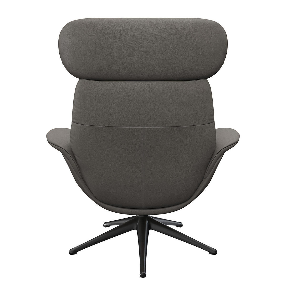 RELAXSESSEL - Schwarz/Grau, Leder/Metall (90/107/90cm) - home24