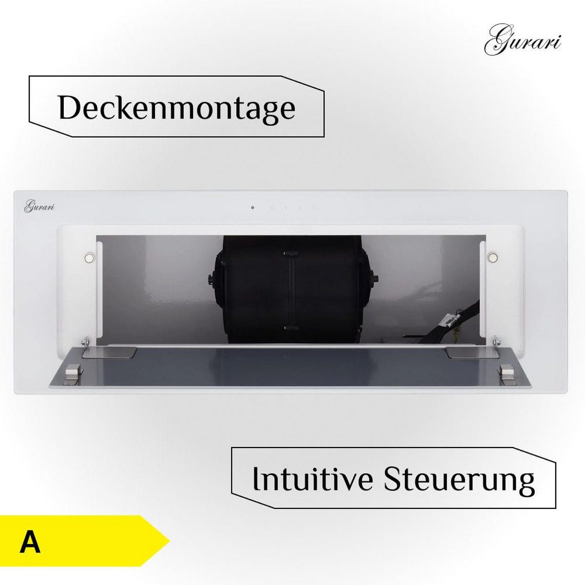 DUNSTABZUGSHAUBE GCH E 217 BL 90 Prime N 90 cm Schwarz - Schwarz, Metall (90/24.5/29.5cm) - Gurari