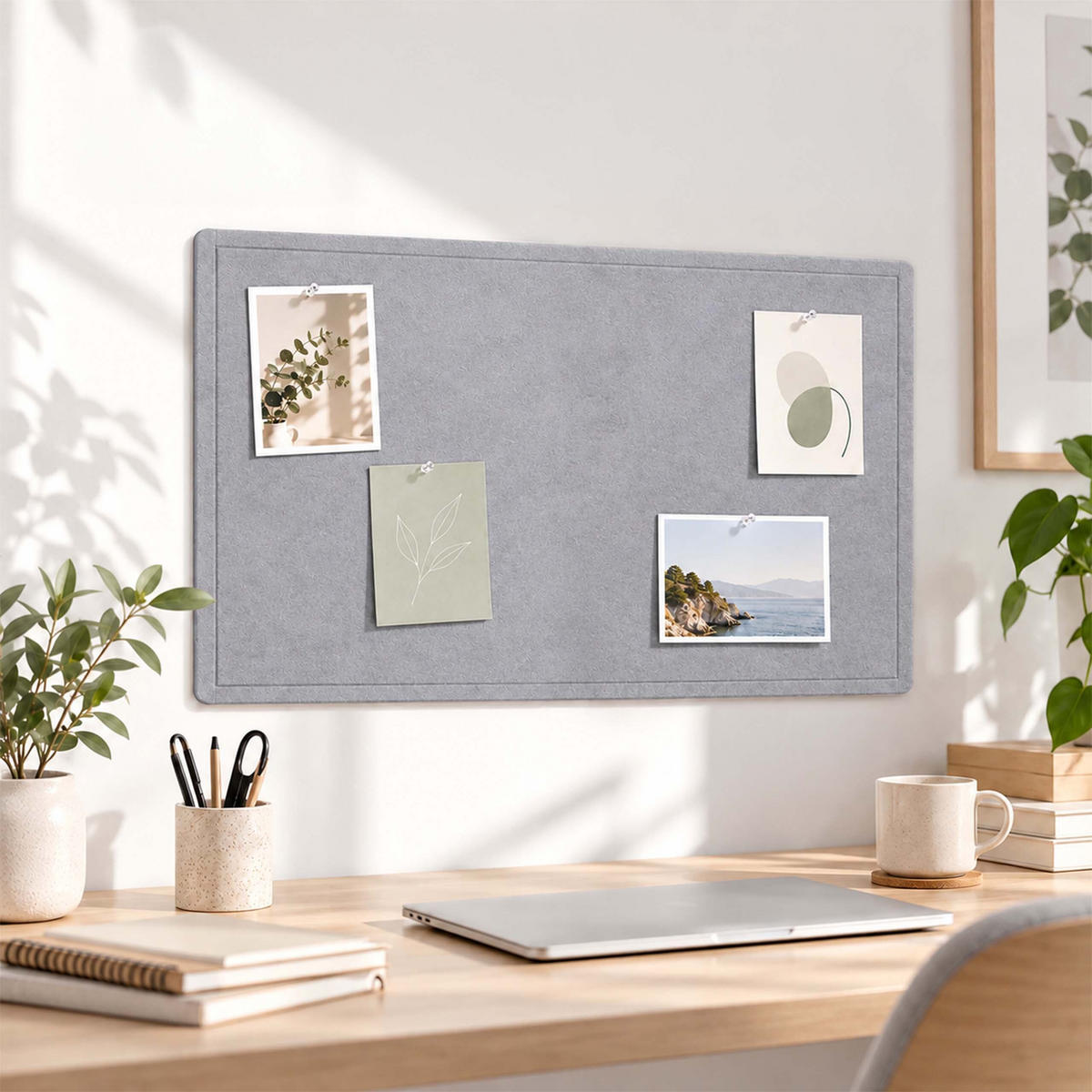 PINNWAND Hellgrau Filz faltbar - Grau, Textil (59/84/1cm) - Relaxdays
