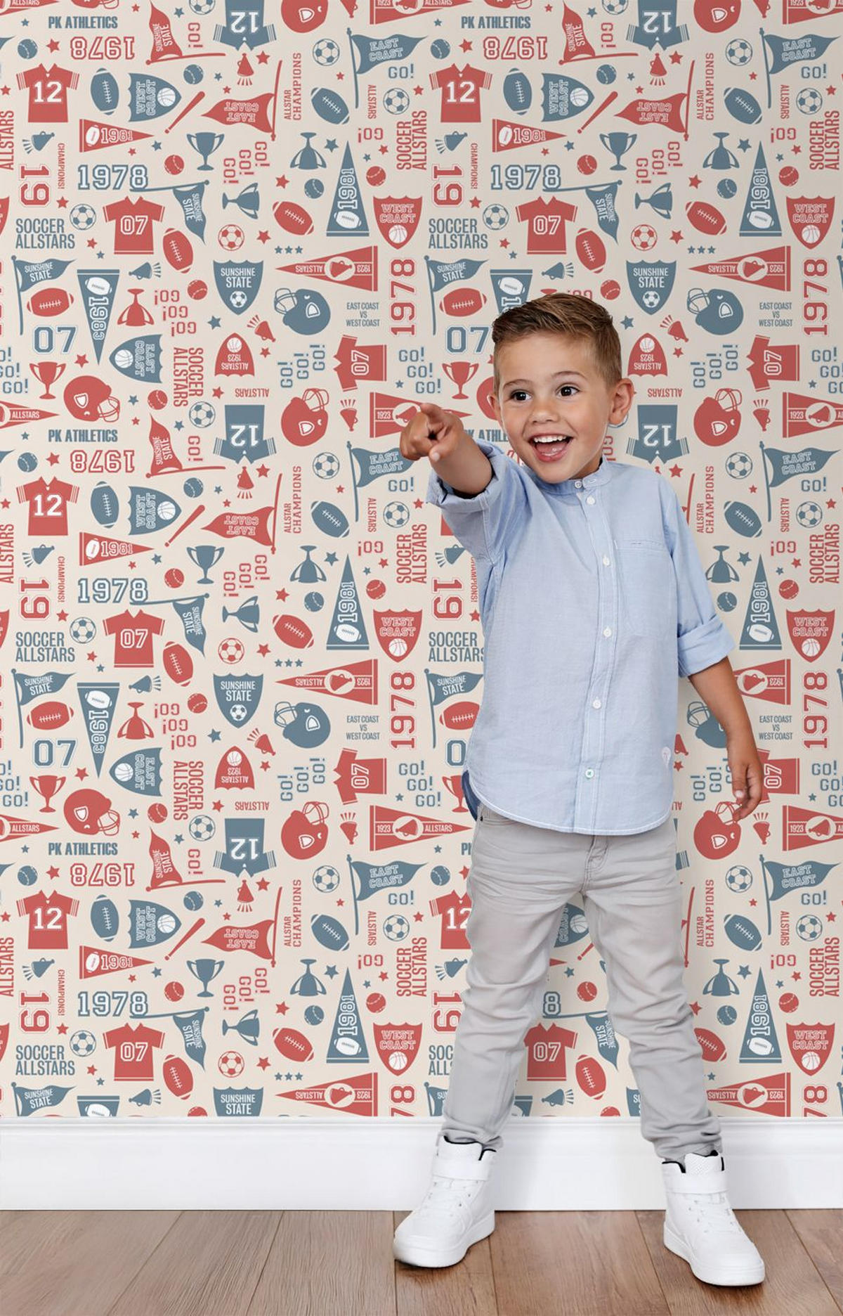 TAPETE Sportthema 50 x 900 cm - Rot, Papier (50/0.1cm) - ESTAhome