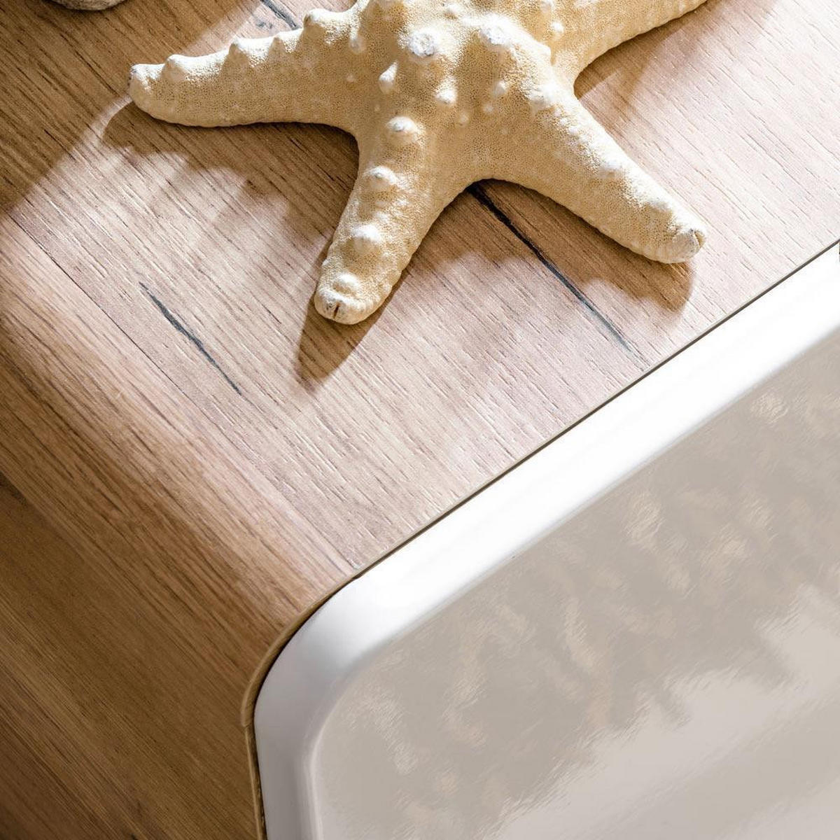 BADMÖBEL-SET 2-TLG. Luton-56 - Weiß, Holzwerkstoff (80/200/46cm) - Lomado