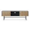 TV-LOWBOARD Divenos Schwarz / Holzoptik Eiche 155 cm - Eichefarben/Schwarz, Holzwerkstoff/Metall (155/52/35cm) - Selsey