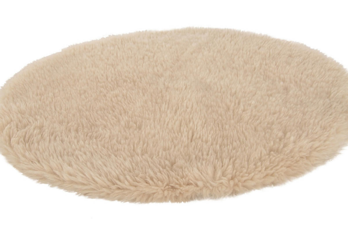 HOCHFLOR-TEPPICH Curly Naturbeige 90x90 cm - Multicolor, Textil (90/90cm) - Vercai Rugs