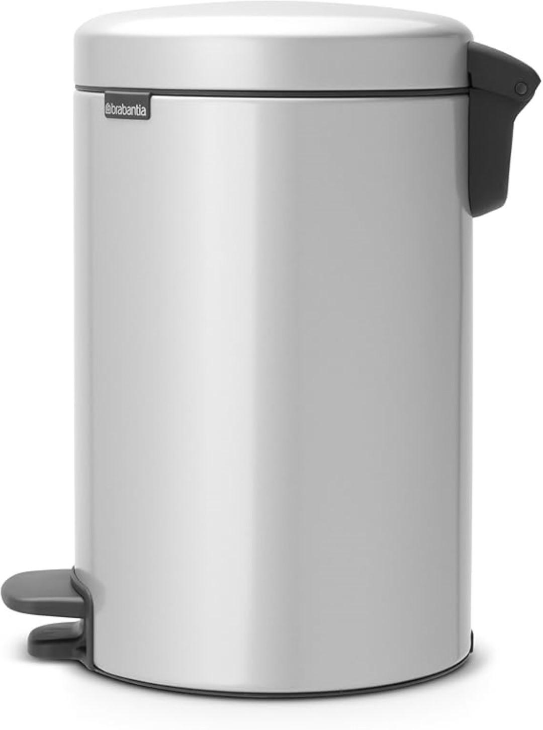 MÜLLEIMER klassisch Mit Soft Verschluss 12 Liter 41,1 x 25,1 x 33,8 cm Metall Metallik Grau - Grau, Metall (25.1/41.1/33.8cm) - PROREGAL