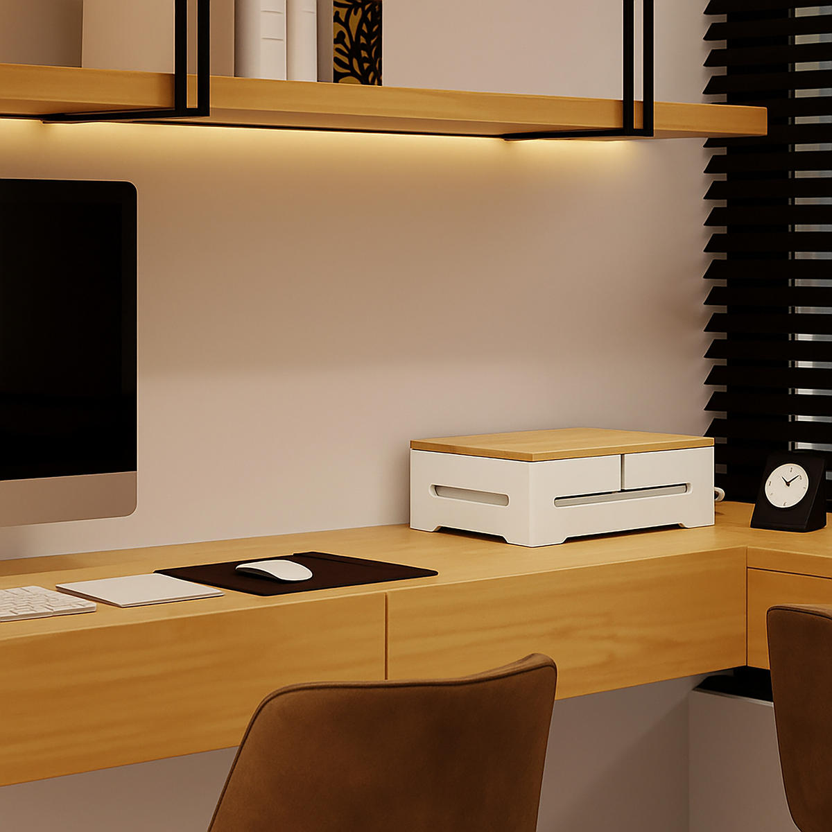 KABELBOX - Weiß, Holz (22/32/11cm) - Relaxdays