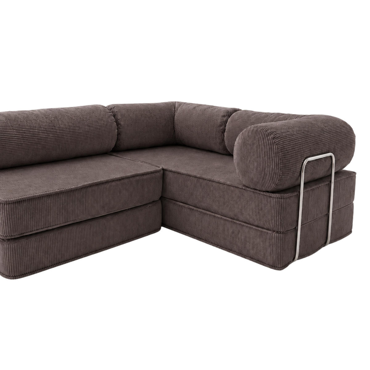 ECKSOFA Cord 300 x 200 cm Braun mit Schlaffunktion - Braun, Textil (300/200cm) - SURB