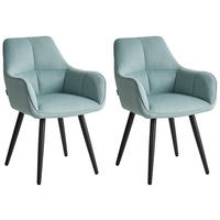 ESSZIMMERSTUHL 2er-Set Kunstleinen Hellblau Tirano - Hellblau, Textil (56/83/64cm) - Beliani