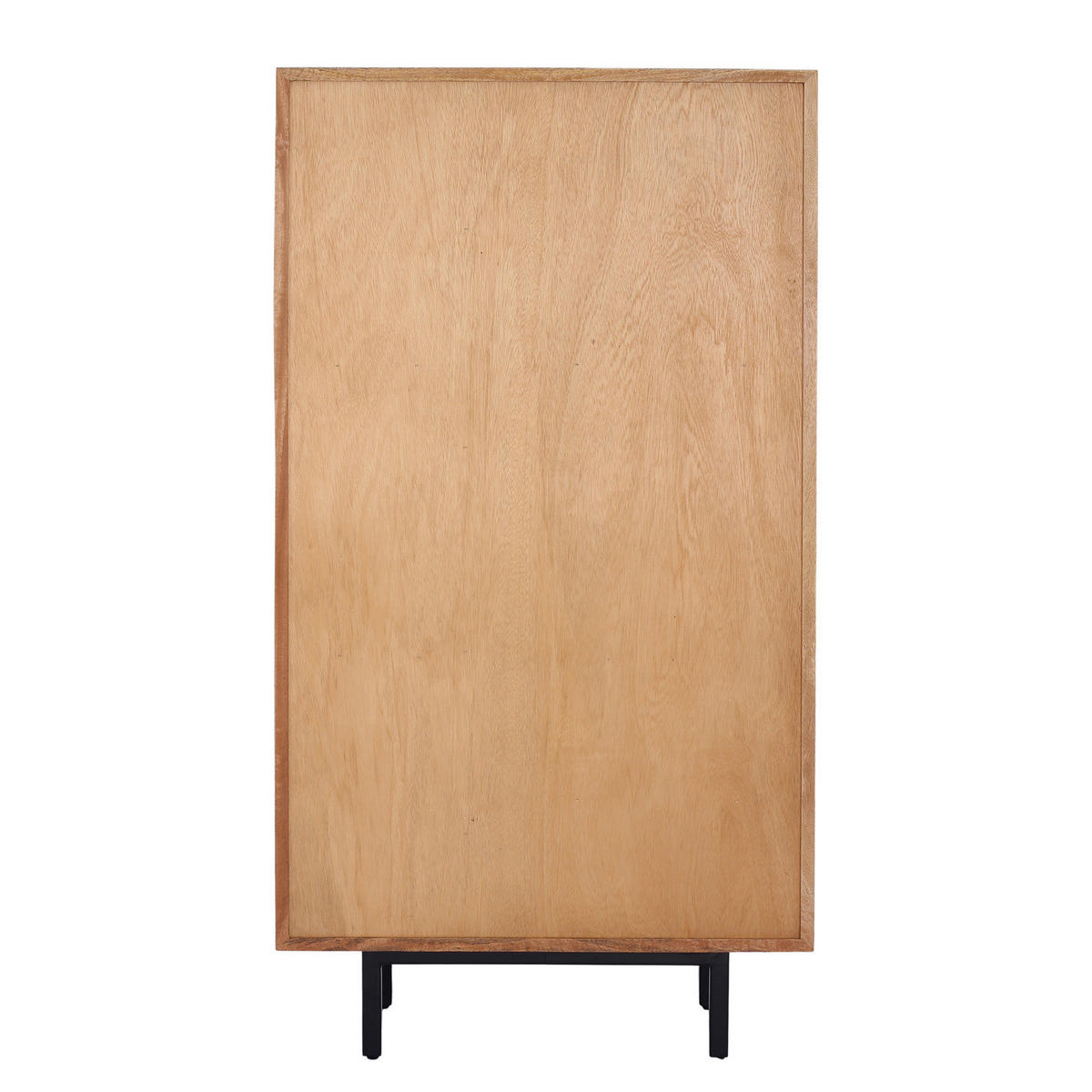 MASSIVES HIGHBOARD - 80 cm - Mango massiv / Wiener Geflecht - Mango / Beige - Braun, Naturmaterialien/Holz (80/150/40cm) - home24