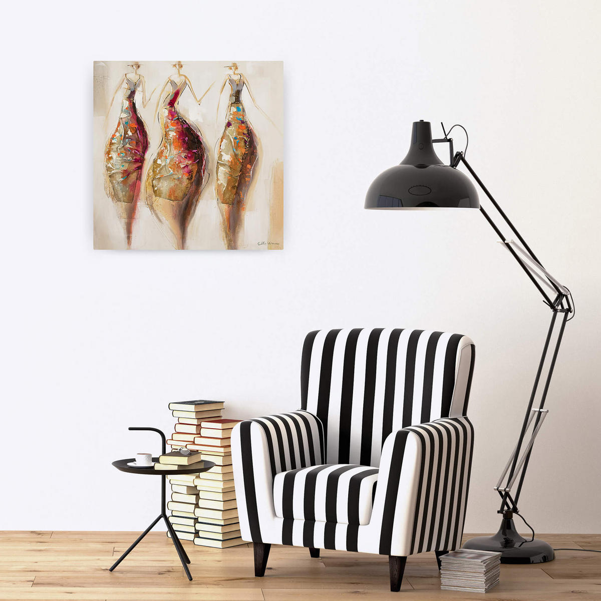 ACRYLBILD HANDGEMALT 60/60 cm - Beige/Braun, Holz/Textil (0.72/60cm) - KUNSTLOFT