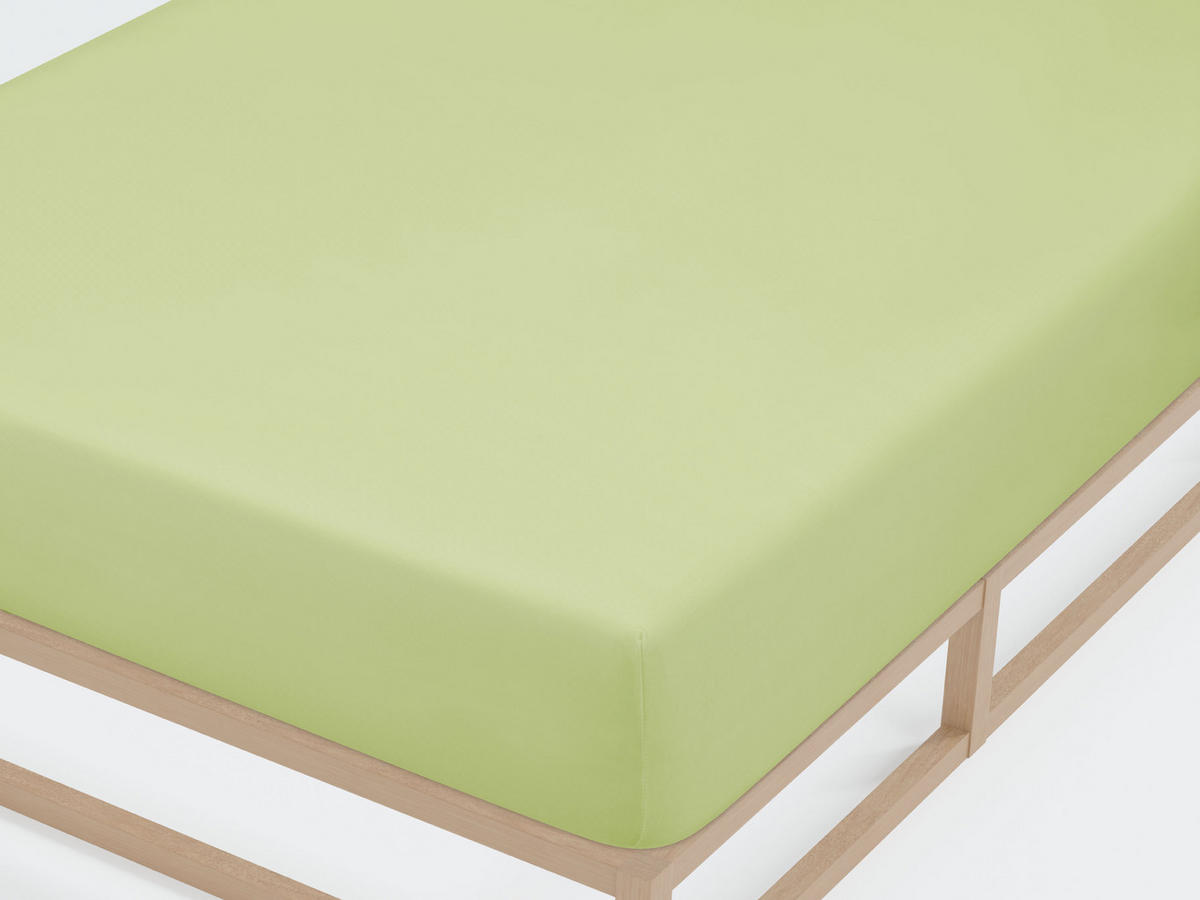 SPANNBETTTUCH Jersey pistaziengrün, 120x200 cm - 130x220 cm - Hellgrün, Textil (130/220cm) - biberna