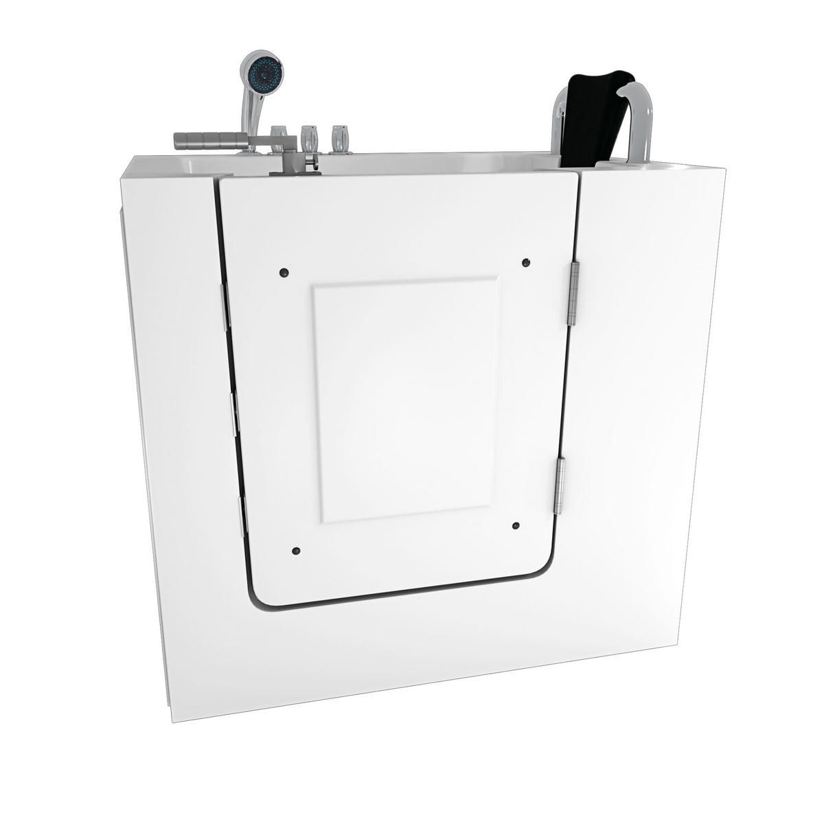 WHIRLPOOL-SENIORENWANNE S02WP-TH-A-R Weiß - Weiß, Glas/Kunststoff (100/113/78cm) - AcquaVapore by Sandra Jentho