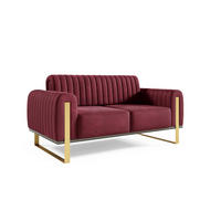 SOFA Valerie 2-sitzer - Rot, Holzwerkstoff/Textil (164/79/90cm) - Fun Möbel