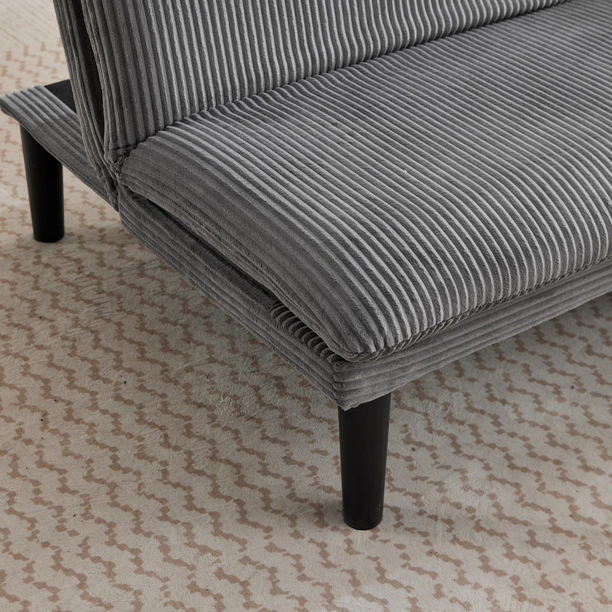 SOFA mit verstellbarer Rückenlehne und Relaxfunktion aus Samt - Grau, Textil (168/67/86cm) - EVRYAE
