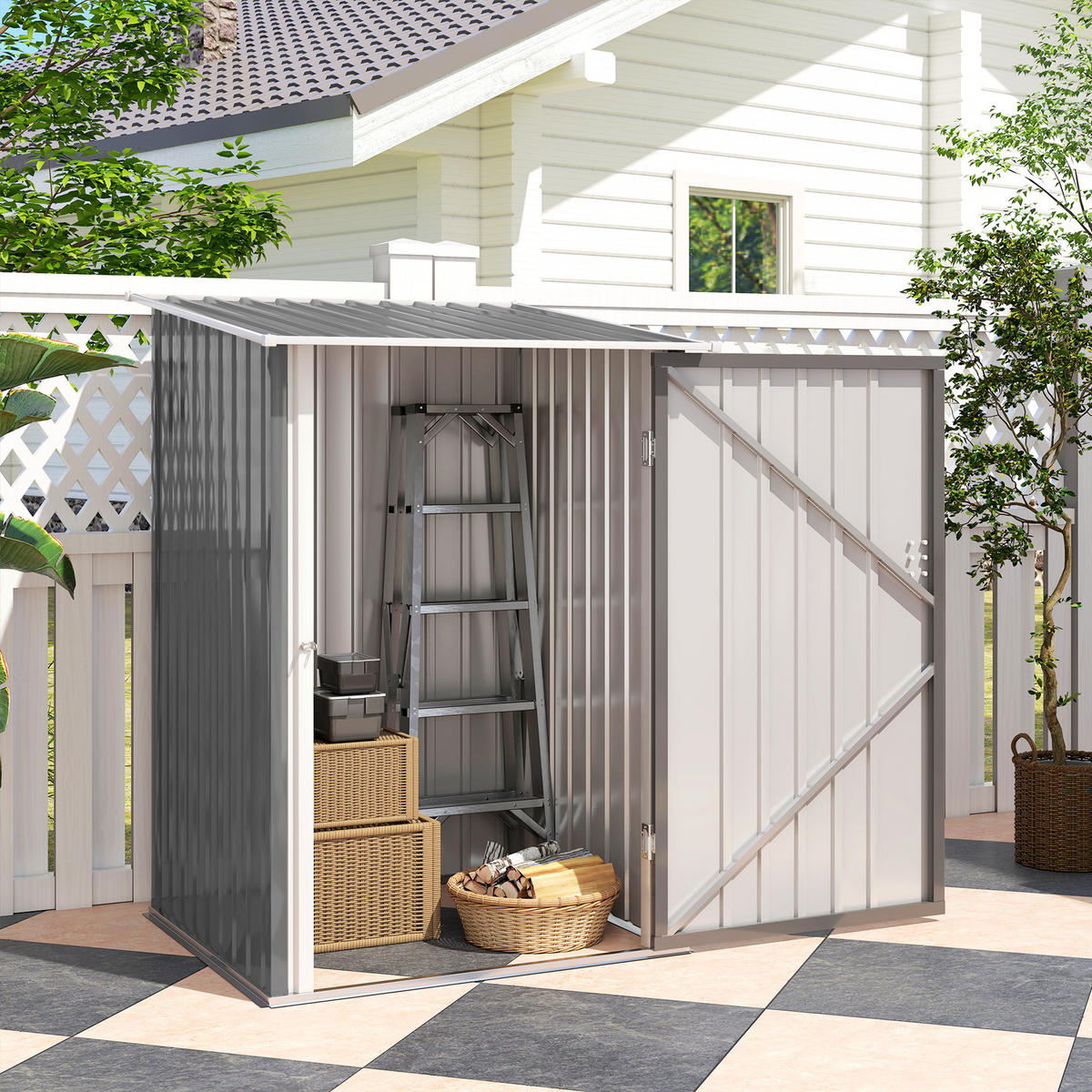 GARTENHAUS Grau 100.0/103.0/160.0cm - Grau, Metall (103/160/100cm)