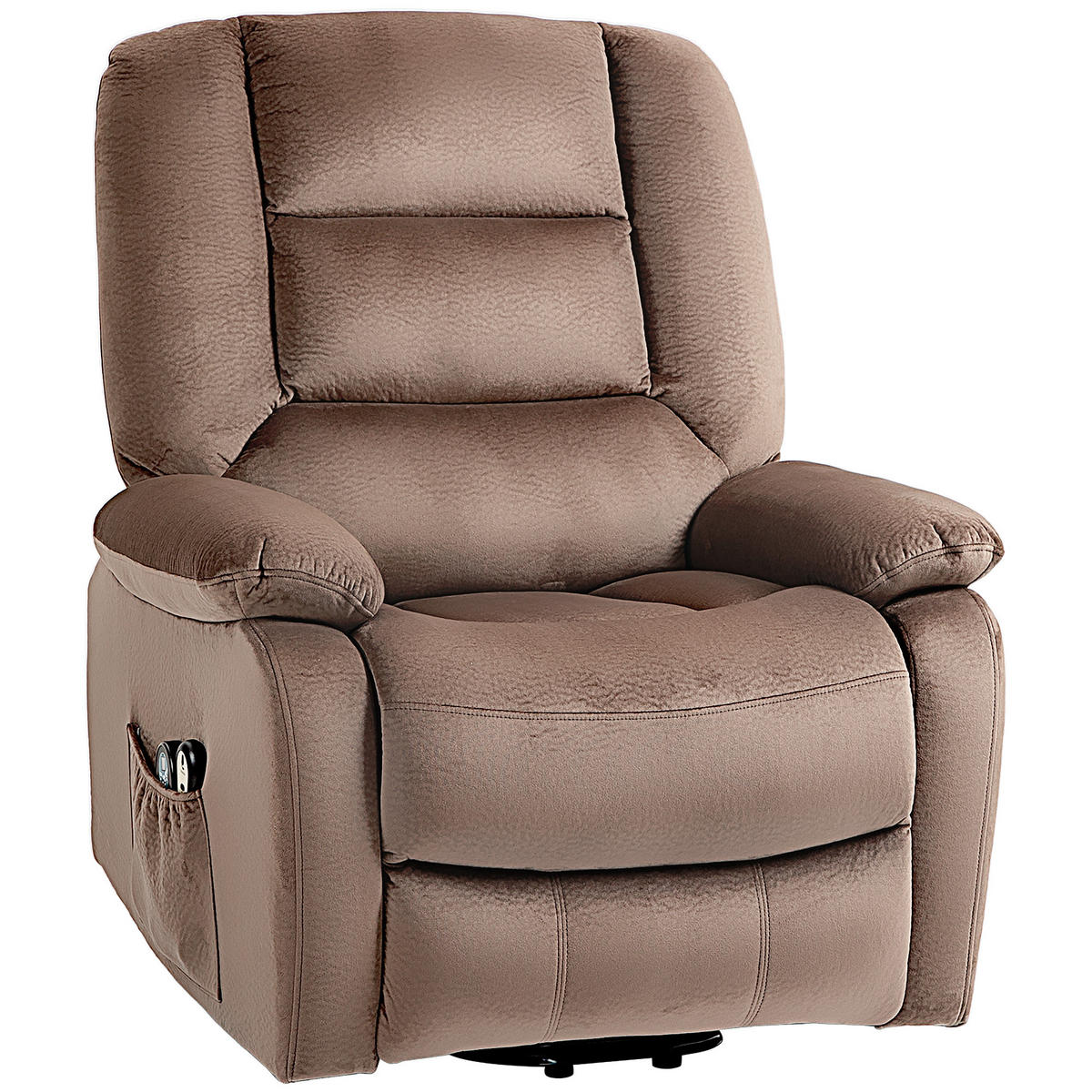 MASSAGESESSEL DE-06409 45° Lift, 135° neigbar, 8 Massagepunkte Braun - Braun, Textil/Metall (93/110/90cm) - ComfortXL