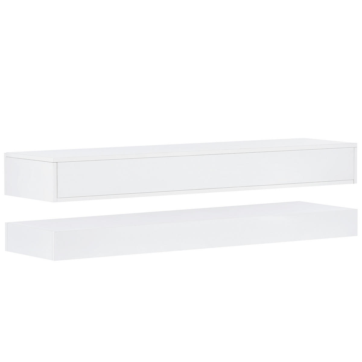 LOWBOARD 130/33/15 cm in Weiß mit 4 Schubladen und LED-Beleuchtung - Weiß, Holzwerkstoff (130/15/33cm) - Flora Grace