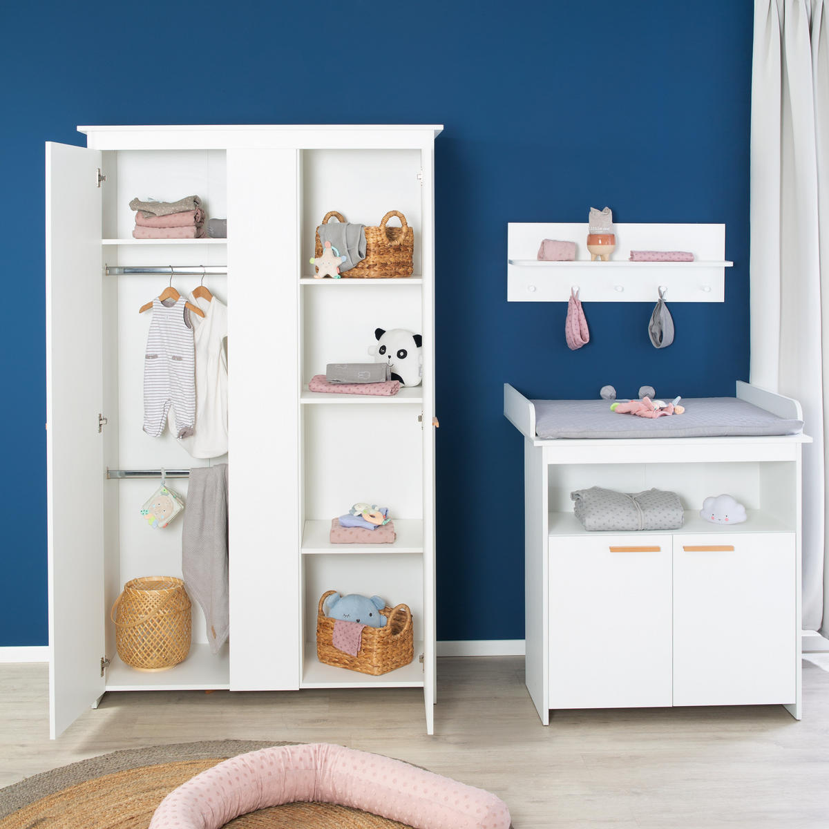BABYZIMMER-SET Anton, 3-teilig - Weiß, Holzwerkstoff (78.5/80/142cm) - Roba
