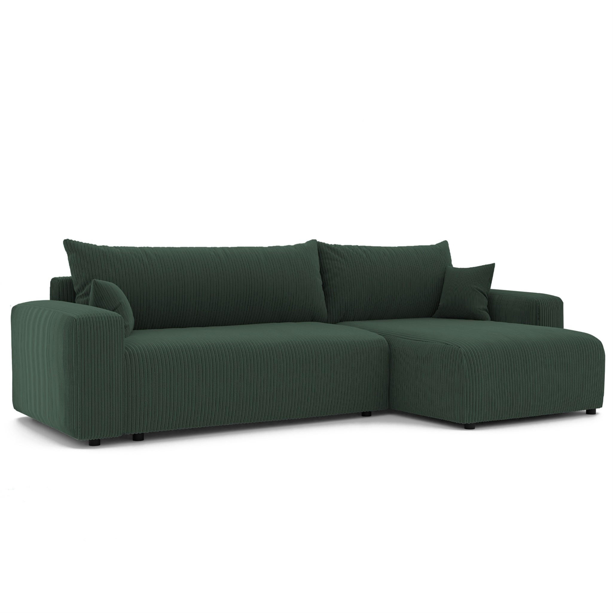 ECKSOFA Luna Max Mit Schlaffunktion - Grün, Holzwerkstoff/Textil (145/278cm) - Fun Möbel